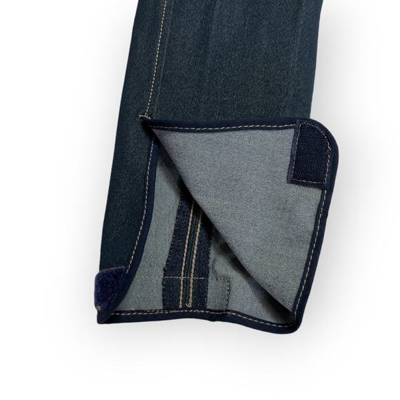 NWT HorZe Denim Breeches Royal Equus Selfpatch SIZE S Blue Stretch Suede - Picture 11 of 15